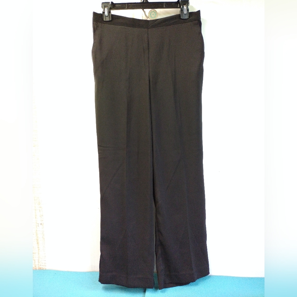 Alfred Dunner Women's Black Pull On Pants Elastic Waist High Waisted 10P